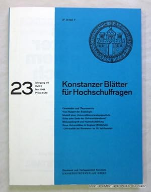 Image du vendeur pour Joseph Ignaz Braunegger und die Grndung einer Universitt bei Konstanz." S. 87-99, mit Portrt in: Konstanzer Bltter fr Hochschulfragen. Nr. 23. Jg. VII, H. 2. 1969. 109 S. Or.-Kart. mis en vente par Jrgen Patzer