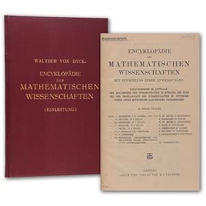 Bild des Verkufers fr Einleitender Bericht ber das Unternehmen der Herausgabe der Encyklopdie der mathematischen Wissenschaften. zum Verkauf von Antiquariat Gerhard Gruber