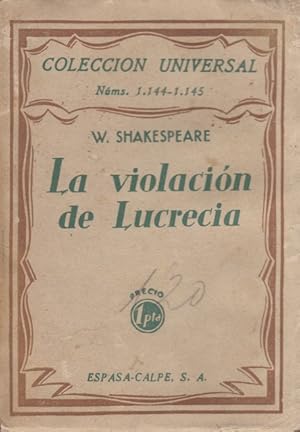 Imagen del vendedor de LA VIOLACIN DE LUCRECIA a la venta por Librera Vobiscum