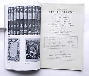 Bild des Verkufers fr Katalog Nr. 66. Deutsche Literatur, alte Bcher, Kulturgeschichte, illustrierte Bcher, fremdsprachige Literatur, Handzeichnungen, Graphik. Versteigerung bei Andree, Antiquariat, Prag am 25. und 26. April 1944 zum Verkauf von Buch- und Kunst-Antiquariat Flotow GmbH