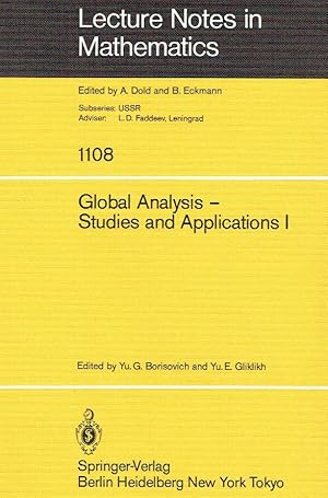 Seller image for Global Analysis Studies and Applications I. for sale by Antiquariat Bernhardt