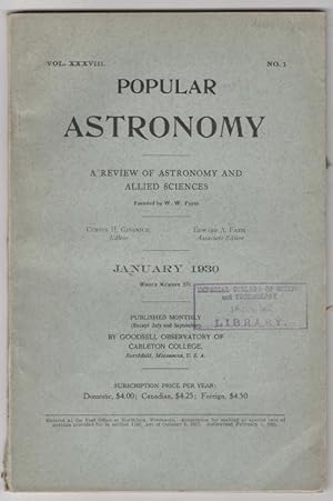 Popular Astronomy. Vol. XXXV111