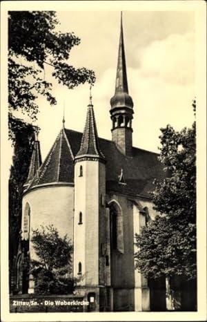 Bild des Verkufers fr Ansichtskarte / Postkarte Zittau in der Oberlausitz, Die Weberkirche, Auenansicht zum Verkauf von akpool GmbH