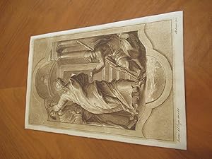 Drawing By Pierino Del Vaga (Original Etching And Aquatint In Sepia)