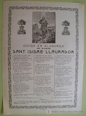 GOIGS EN ALABANÇA DEL GLORIÓS SANT ISIDRE LLAURADOR