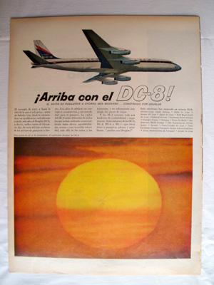 Antigua Hoja Publicidad Revista - Advertising Magazine Old Sheet : DC - 8, Douglas. Año 1959