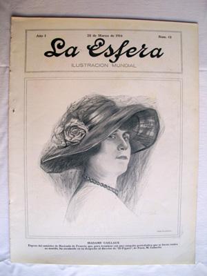 Antigua Hoja Revista - Old Magazine Sheet : MADAME CAILLAUX. Año 1914