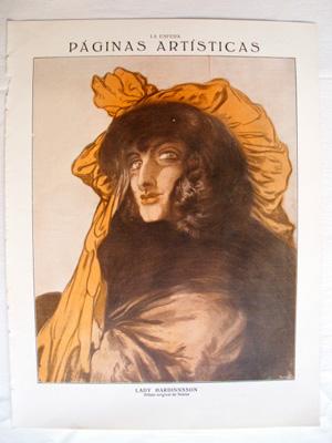 Antigua Hoja Revista - Old Magazine Sheet : LADY HARDINNSSON. Año 1914