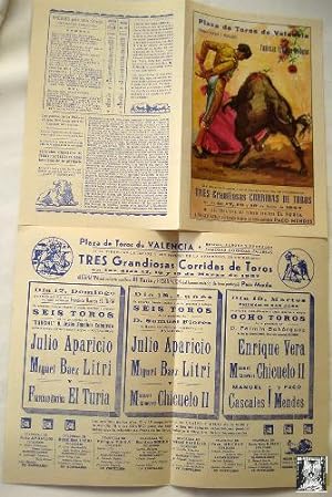 Programa publicidad - Advertising program : FAMOSAS CORRIDAS FALLERAS, VALENCIA 1957