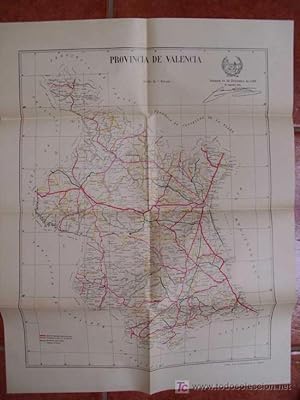 Seller image for MAPA - Plano de las carreteras nacionales, provinciales y caminos vecinales de la provincia Valencia for sale by LIBRERA MAESTRO GOZALBO