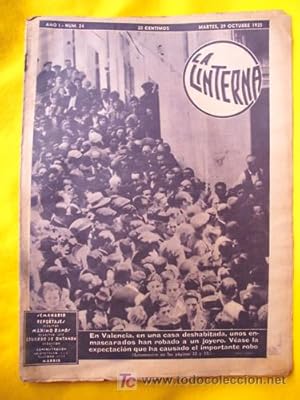 Seller image for LA LINTERNA. Semanario de Reportajes. Ao I. N 24. Octubre 1935 for sale by LIBRERA MAESTRO GOZALBO