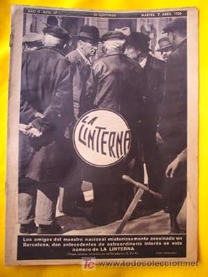 Seller image for LA LINTERNA. Semanario de Reportajes. Ao II. N 47. Abril 1936 for sale by LIBRERA MAESTRO GOZALBO