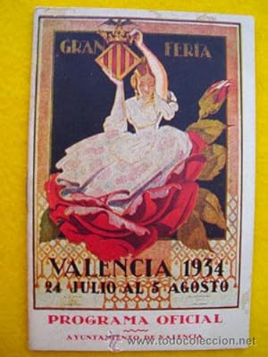 Programa Oficial - Old Program: GRAN FERIA DE VALENCIA 1934