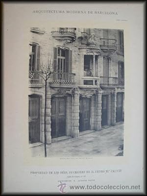 Bild des Verkufers fr Lmina - Plate : Arquitectura Moderna de Barcelona - Propiedad de los Sres. Sucesores de D.Pedro M Calvet en Calle de Caspe 52 zum Verkauf von LIBRERA MAESTRO GOZALBO