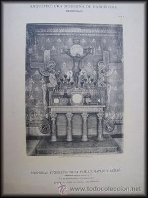 Seller image for Lmina - Plate : Arquitectura Moderna de Barcelona - Necrpolis - Propiedad Funeraria de la Familia Batll y Batll, interior de la Capilla for sale by LIBRERA MAESTRO GOZALBO