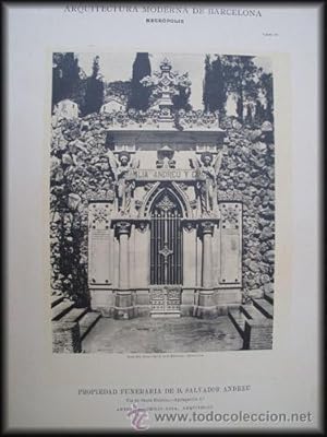 Image du vendeur pour Lmina - Plate : Arquitectura Moderna de Barcelona - Necrpolis - Propiedad Funeraria de D.Salvador Andreu mis en vente par LIBRERA MAESTRO GOZALBO