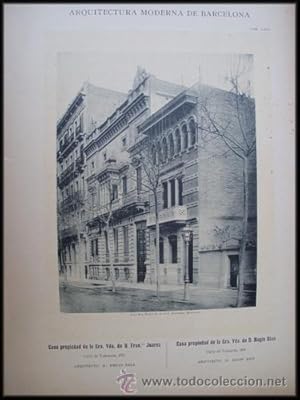 Image du vendeur pour Lmina - Plate : Arquitectura Moderna de Barcelona - Casa Propiedad de la Sra. Vda.de D.Francisco Juarez / Casa Propiedad de la Sra. Vda.de D.Magin Rius, en Calle Valencia mis en vente par LIBRERA MAESTRO GOZALBO