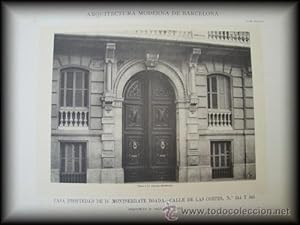 Lámina - Plate : Arquitectura Moderna de Barcelona - Casa Propiedad de Dª Montserrat Boada en Cal...