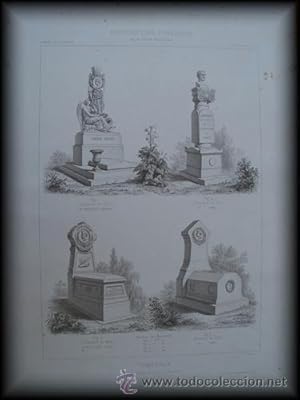 Bild des Verk�ufers f�r L�mina - Plate : Architecture Funeraire par C�sar Daly - Tombeaux, Cimiti�res de Paris - Parall�le (Arquitectura Funeraria) zum Verkauf von LIBRER�A MAESTRO GOZALBO