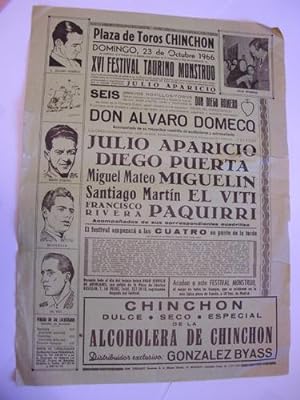 Cartel - Poster : Plaza Toros CHINCHÓN - A.DOMECQ, J.APARICIO, D.PUERTA, MIGUELIN, EL VITI, PAQUI...