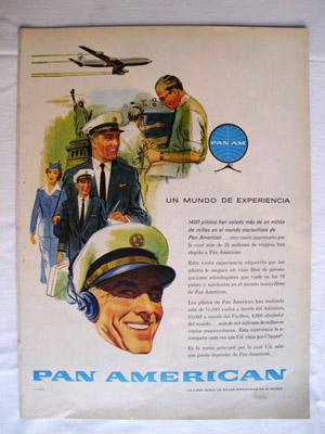 Antigua Hoja Publicidad Revista - Advertising Magazine Old Sheet : PAN AMERICAN, Linea aérea. Año...