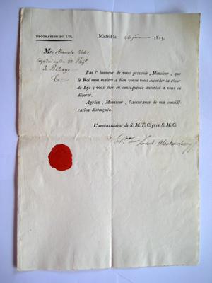 Documento - Document : Decoration du Lys - Le Roi. 1815