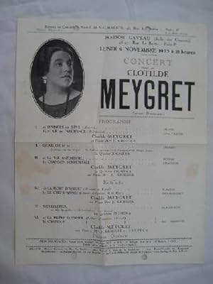 Poster : CONCERT donné par CLOTILDE MEYGRET Soprano Dramatique