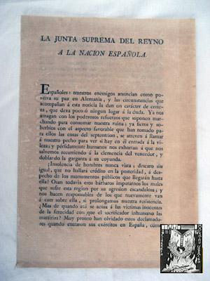 Seller image for Antiguo Folleto - Old Brochure : A LA NACIN ESPAOLA (INCIPIT): ESPAOLES: NUESTROS ENEMIGOS ANUNCIAN COMO POSITIVA SU PAZ EN ALEMANIA? 1809 for sale by LIBRERA MAESTRO GOZALBO