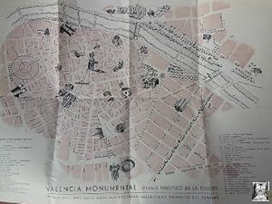 Folleto publicidad - Advertising Brochure : VALENCIA MONUMENTAL. Plano Turístico de la Ciudad.