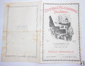 Antiguo Programa - Old Program : Concierto XV, 1951. PAOLO SPAGNOLO (pianista)