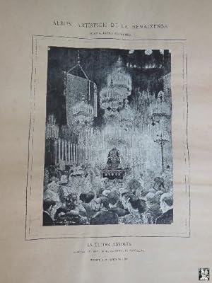 Antigua Lamina - Old Plate : LA ÚLTIMA ABSOLTA. Funeral del Rey en la Catedral de Barcelona.