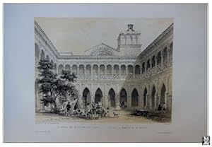 Antigua Litografía Original - Old Original Lithographie : CLAUSTRO DEL MONASTERIO DE HUERTA, SORIA