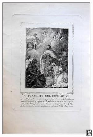 Antiguo Grabado Original - Old Original Gravure : V FRANCISCO DEL NIÑO JESUS