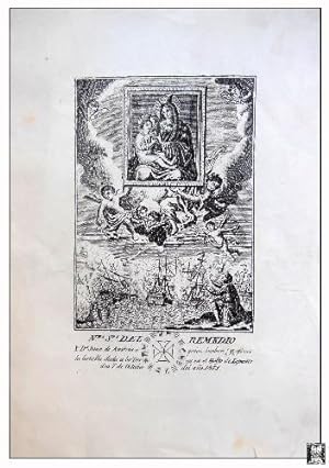 Antigua Litografía Original - Old Original Lithographie : NTRA SRA DEL REMEDIO Y D Juan de Austria