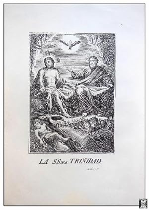 Antigua Litografía Original - Old Original Lithographie : LA SSMA TRINIDAD