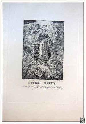 Antiguo Grabado Original - Old Original Gravure : S PEDRO MARTIR, venerado en la Iglesia Parroqui...