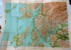 Antiguo Mapa Entelado - Old Map Mounted on cloth. : MAP OF SCOTLAND: GLASGOW & OBAN (Sheet 4)