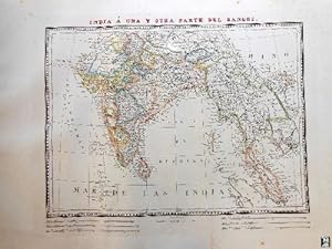 Antiguo Mapa - Old Map : INDIA A UNA Y OTRA PARTE DEL GANGES.
