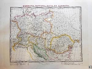 Antiguo Mapa - Old Map : GERMANIA, PANNONIA, DACIA, ET SARMATIA.