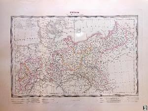 Antiguo Mapa - Old Map : PRUSIA con sus adquisiciones sobre el Rin.