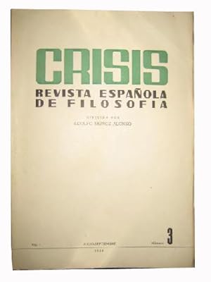 CRISIS. Revista Española de Filosofía. Año I, Abril - Junio 1954, Número 3