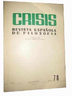 CRISIS. Revista Española de Filosofía. Año II, Julio - Diciembre 1955, Núm 7 / 8