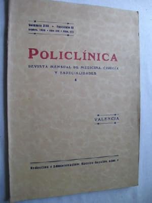 POLICLÍNICA. Revista mensual de medicina, cirugía y especialidades. Nº 153 Septiembre 1930