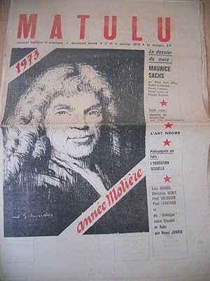 Image du vendeur pour Matulu - Mensuel litteraire et artistique - n 21 - janvier 1973 - mis en vente par Frederic Delbos