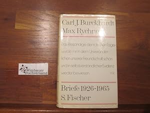 Seller image for Briefe : 1926 - 1965. Carl J. Burckhardt ; Max Rychner. [Hrsg. von Claudia Mertz-Rychner. Vorw. von Carl J. Burckhardt] for sale by Antiquariat im Kaiserviertel | Wimbauer Buchversand