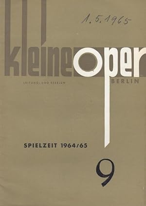 Der Wildschütz. Spielzeit 1964 / 1965. Programmhefte der Kleinen Oper Berlin, Heft 9. Insz.: Udo ...