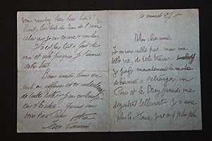 lettre autographe à Logé marchand de Japonaiseries