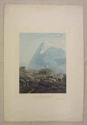 Vue du Mont d'Eiger prise sur la Wengernalp. Dessiné par Straub. Gravé par Weber.