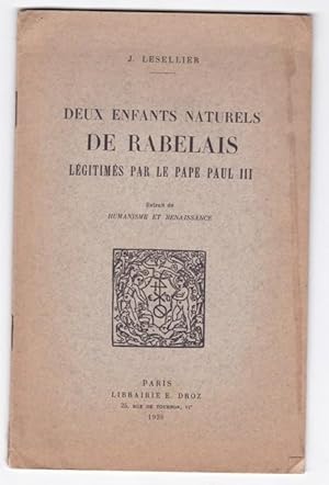 Deux enfants naturels de Rabelais légitimés par le pape Paul III