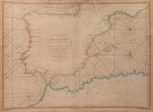 Bild des Verkufers fr A Chart of the Coasts of Spain and Portugal, with the Balearic Islands, and part of the Coast of Barbary zum Verkauf von William Chrisant & Sons, ABAA, ILAB. IOBA, ABA, Ephemera Society